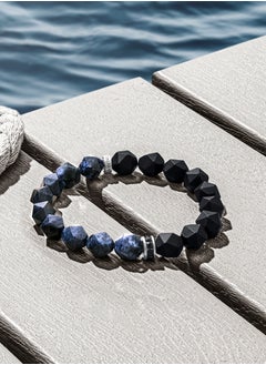 AWNL Men's  Poseidon Beaded Bracelet with Onyx and Dumortierite, Natural Gemstones Gift for Boyfriend Husband  - Image 2