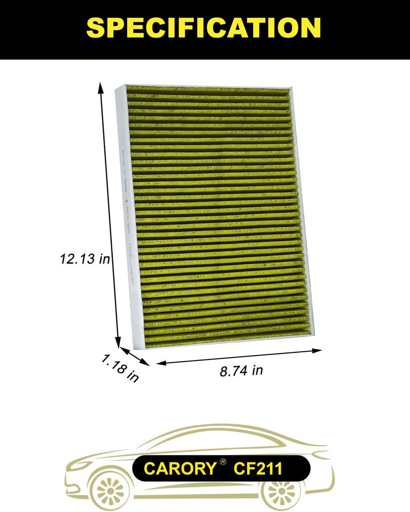 Carory Cabin Air Filter w/Activated Carbon for Audi Q5 (2018-2025), A4 (2017-2023), RS5 (2018-2025), A5 (2018-2023), A6 (2023), Q7 (2017-2025), S4 (2018-2025), Porsche Cayenne, OE# 4M0-819-439 - Image 2