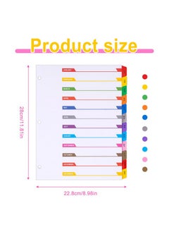 LE PAPILLION JEWELRY Monthly Dividers For 3 Ring Binder, 12 Month Tabs, Multicolor Month Tabs Binder Dividers - With Table Of Contents Page, 3 Set  - Image 3