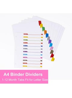 LE PAPILLION JEWELRY Monthly Dividers For 3 Ring Binder, 12 Month Tabs, Multicolor Month Tabs Binder Dividers - With Table Of Contents Page, 3 Set  - Image 2