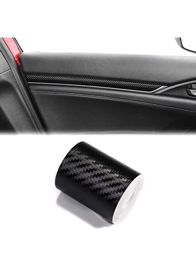 Generic 3D Carbon Fiber Vinyl Wrap Kit Sheet Tape Roll Self Adhesive Sticker Fits for Most Cars (5CM×5M Black)  - Image 1