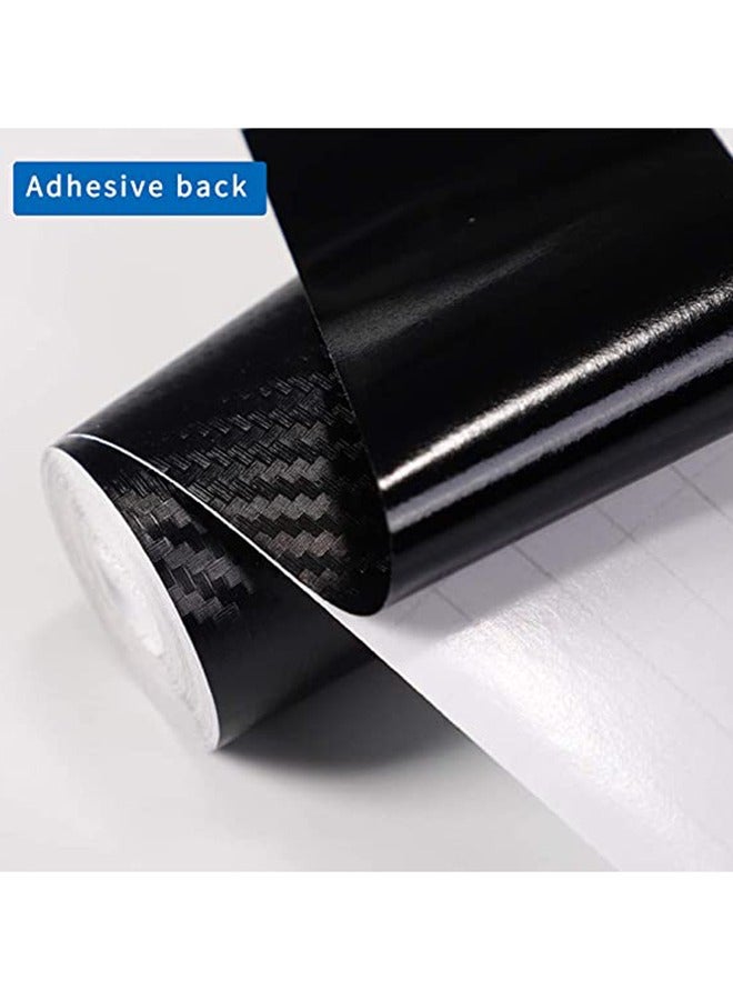 Generic 3D Carbon Fiber Vinyl Wrap Kit Sheet Tape Roll Self Adhesive Sticker Fits for Most Cars (5CM×5M Black)  - Image 3