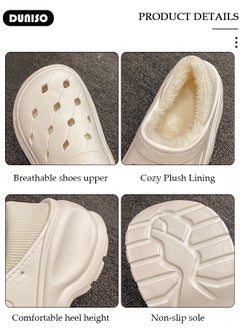 DUNISO House Slippers for Women,Washable Lined Clogs, Fashion Warm Shoes with Thick Sole, Comfortable Home Fuzzy Slippers, Lightweight Non Slip House Shoes For Cozy Indoor Outdoor  - Image 2