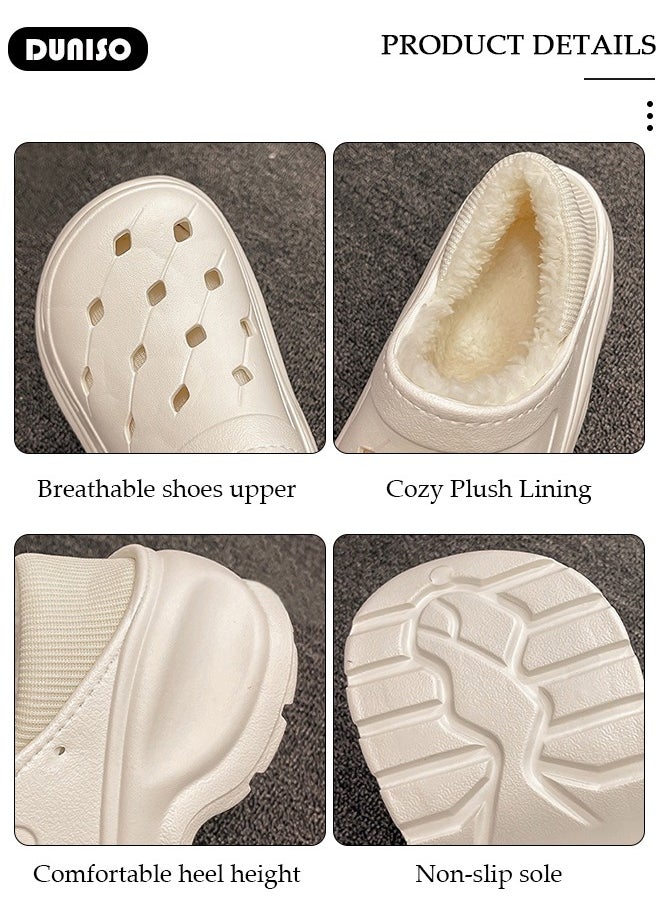 DUNISO House Slippers for Women,Washable Lined Clogs, Fashion Warm Shoes with Thick Sole, Comfortable Home Fuzzy Slippers, Lightweight Non Slip House Shoes For Cozy Indoor Outdoor  - Image 2
