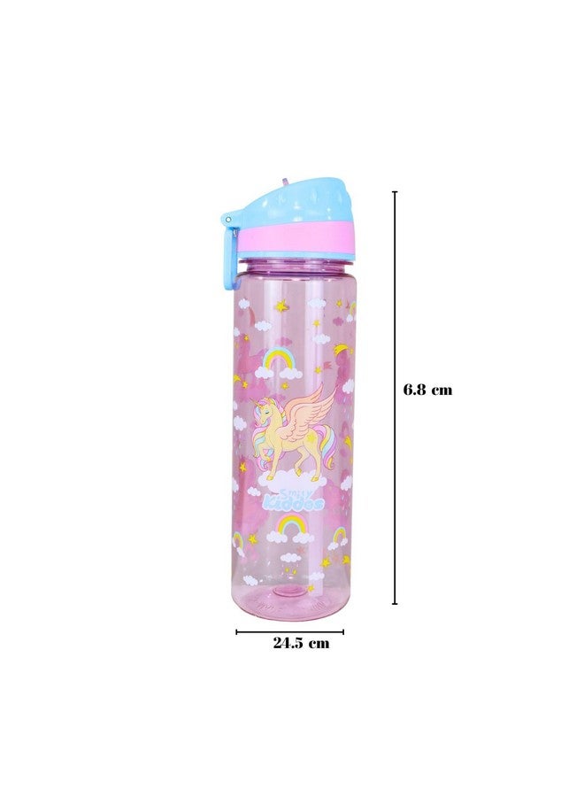 Smily Kiddos 680 ml Straight Water Bottle/Boy/Girl/Baby/ (6-10 Years) -pink & Blue Width-6.8cm Length-24.5cm - Image 2