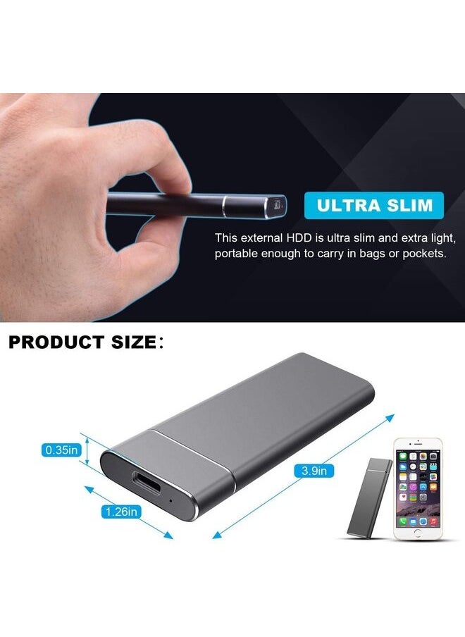 Generic External Hard Drive 2TB, HDD Hard Drive - USB 3.1 Type C Portable 2000GB External Hard Drive Compatible with PC, Laptop and XS Windows (2TB-Black)  - Image 2