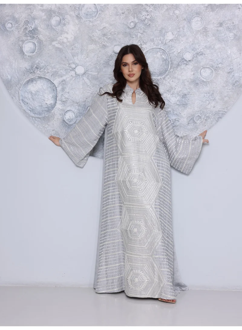 IKKXA Celeste Indigo Jalabiya IK5025 Grey