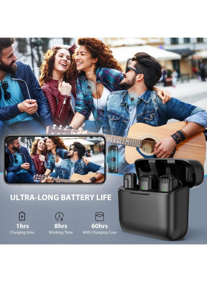 GREEN LION J13 Wireless Microphone Mic, Noise Reduction Lapel Mic with Charging Case, Dual Channel Wireless Mic for YouTube, Video Recording, Facebook, Compatible with Type-C & iPhone - Image 5