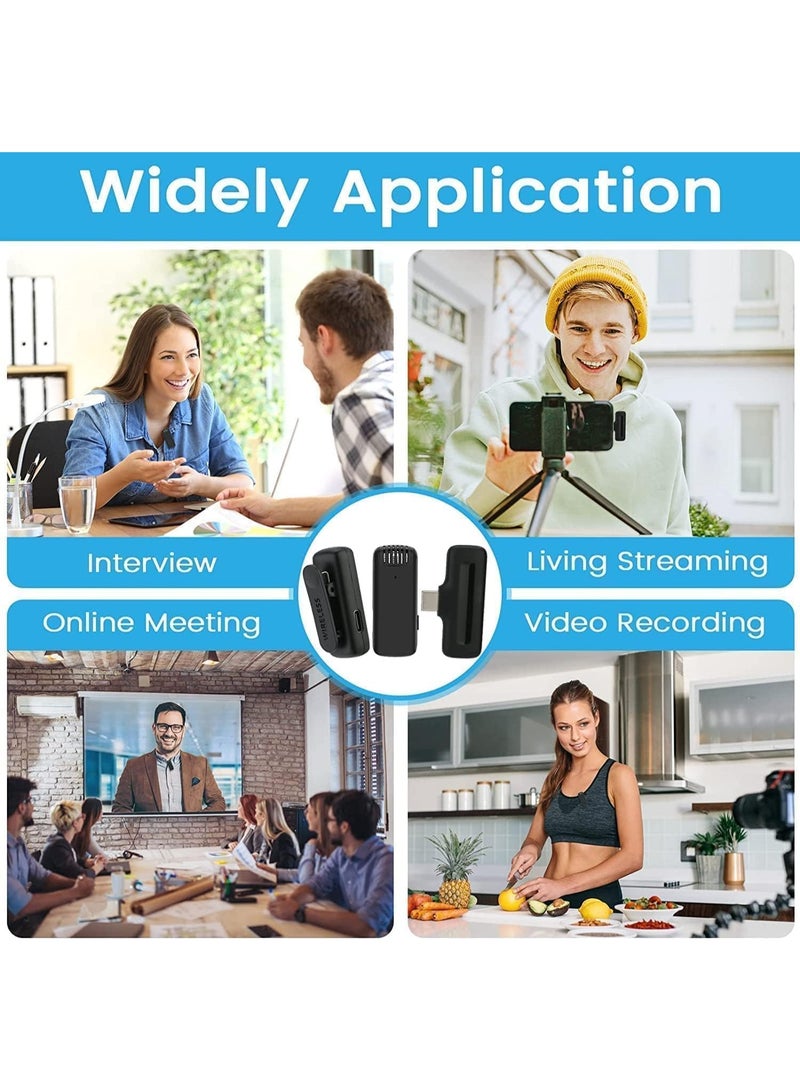 GREEN LION J13 Wireless Microphone Mic, Noise Reduction Lapel Mic with Charging Case, Dual Channel Wireless Mic for YouTube, Video Recording, Facebook, Compatible with Type-C & iPhone - Image 4