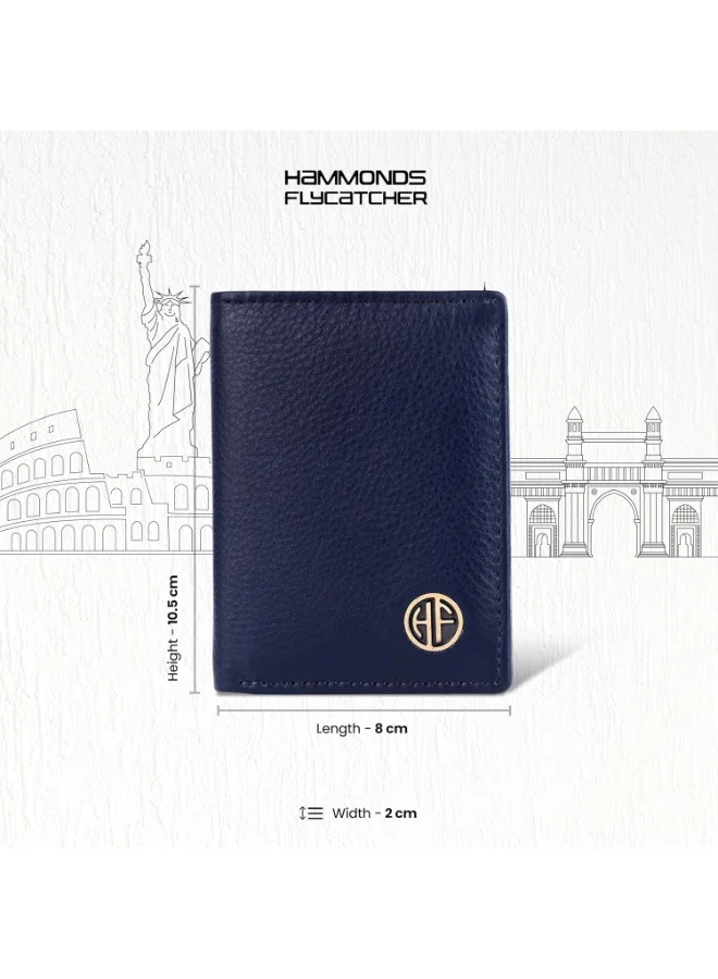  هاموندز فلاي كاتشر محفظة جلدية لحمل البطاقات للرجال والنساء، محفظة مزودة بخاصية RFID لحماية بطاقات الصراف الآلي/الائتمان للرجال مع 6 فتحات وفتحة واحدة للعملات - أزرقPremium Genuine Leather Design – Crafted from high-quality genuine leather, this card holder wallet for man offers a stylish, durable accessory that’s perfect for everyday use, fitting seamlessly in your pocket or bag. It’s the ultimate card holder leather, a perfect cards holder for men, a sleek card wallet for man, and a must-have wallet for cards for men.