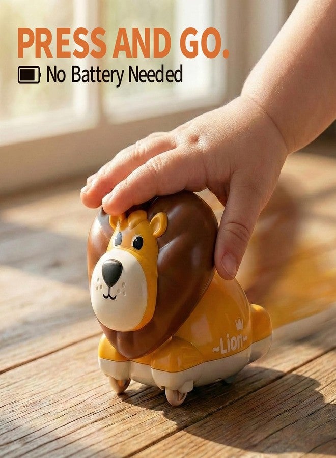 STACTCUTE 6 Pack Press and Go Car Toys for Toddlers 1-3, Baby Push Go Animal Cars for 12-18 Months, Infant Play Race Vehicle Set, First Birthday Toy Gifts for 1-2 Years Old Boys Girls - Image 3