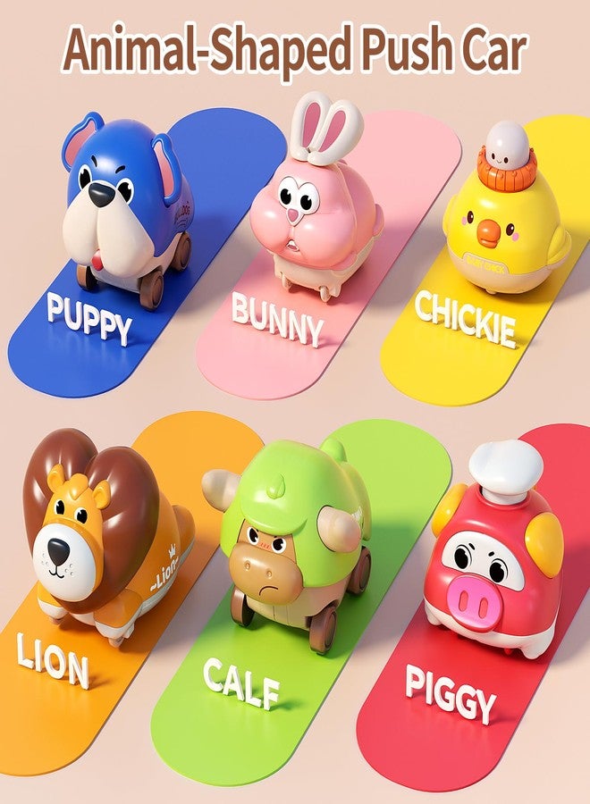 STACTCUTE 6 Pack Press and Go Car Toys for Toddlers 1-3, Baby Push Go Animal Cars for 12-18 Months, Infant Play Race Vehicle Set, First Birthday Toy Gifts for 1-2 Years Old Boys Girls - Image 2