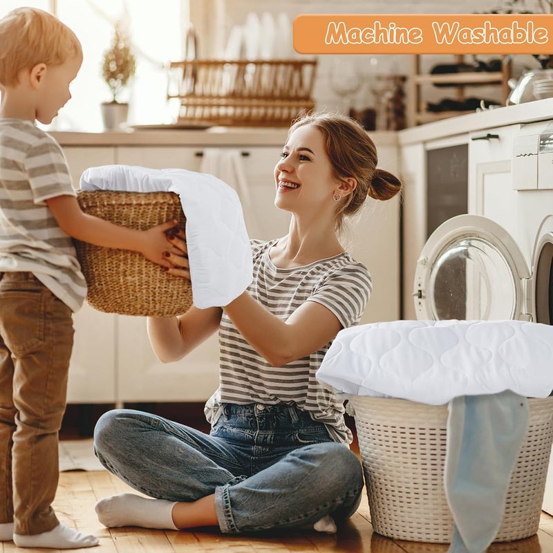 Yoofoss Waterproof Crib Mattress Protector Quilted Infant Mattress Pad Cover Soft and Breathable Machine Washable Toddler Mattress Protector for Standard Baby Crib Size 52x28 - Image 2