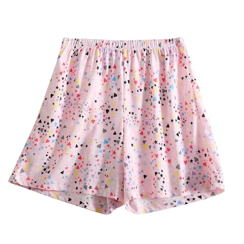 PNAEONG 3 Pack: Womens Pajamas Shorts Set Soft Elastic Waist Lounge Shorts Printed PJ Bottoms，Good Night+Coffee+Pink-L - Image 4