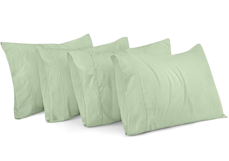 Utopia Bedding Queen Pillow Cases Pack of 4 Envelope Closure Soft Brushed Microfiber Fabric Shrinkage and Fade Resistant Pillow Covers Queen Size 20 X 30 Inches Queen Sage