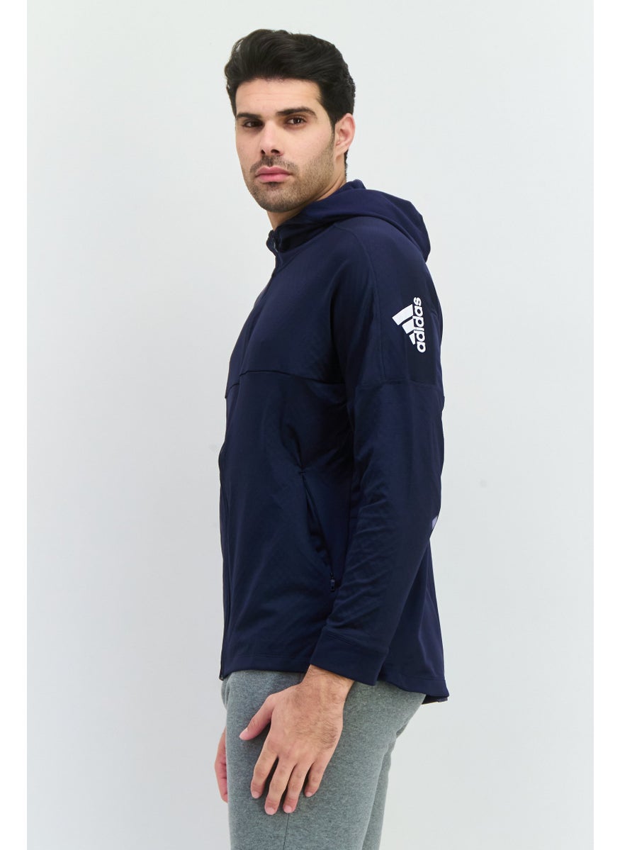 Adidas Men Sportswear Fit Long Sleeves Training Sweatshirt, Dark Navy  - Image 3