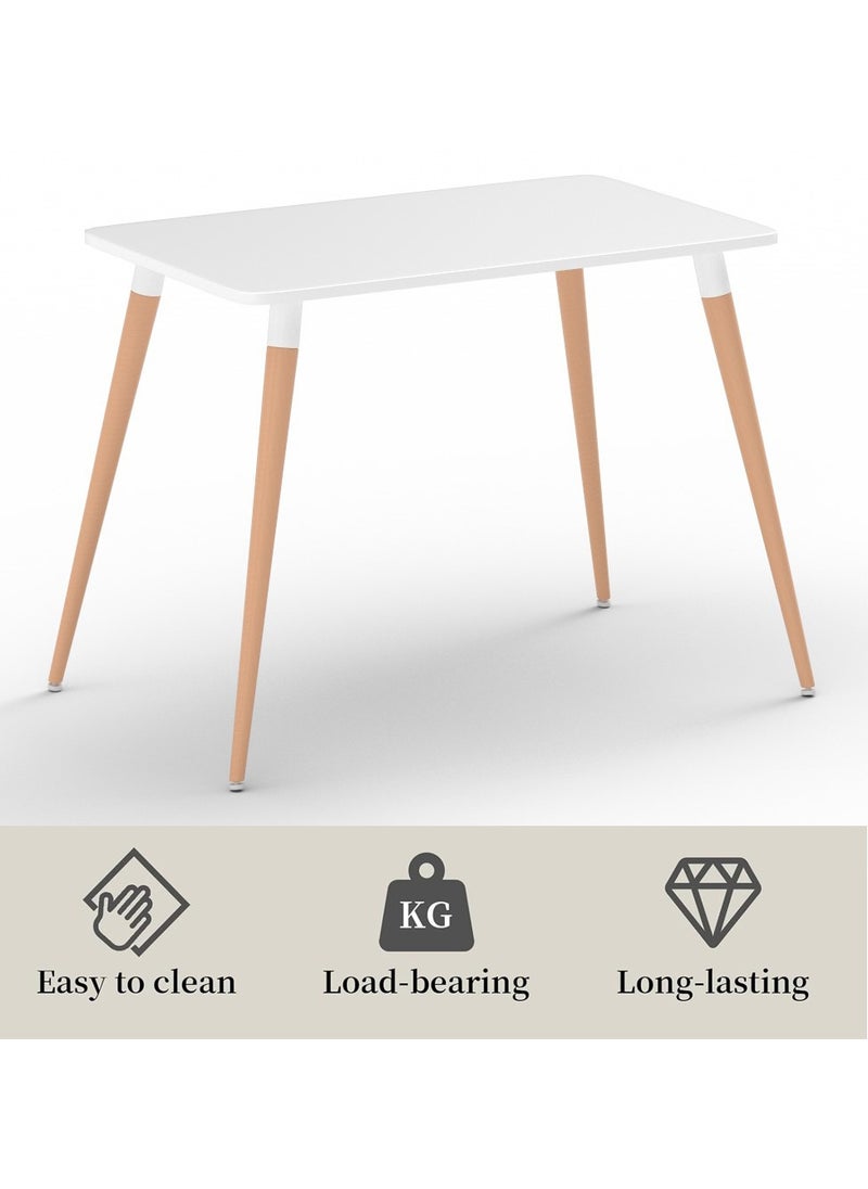 Mahmayi Mahmayi Cenare 5-Piece Dining Set for Kitchen, 120 X 80 Dining Table With 4 X DAW Arm Dining Chair - White  - Image 2