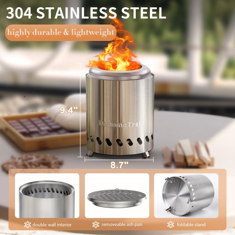 Dodometrek Tabel Top Fire Pit Mini, Portable Firepit Outdoor, 8.7 Inch Tabletop Firepit Inky - Image 5