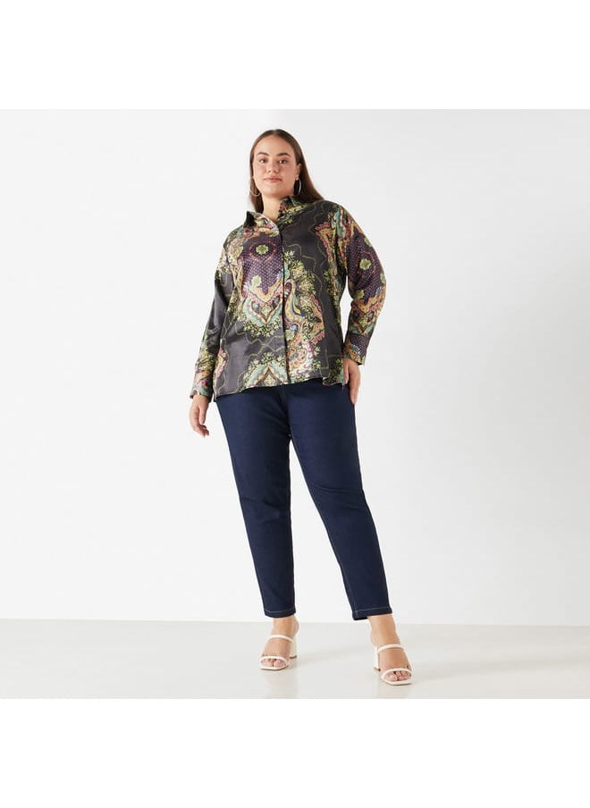 Plus Size Ulla Popken Printed Shirt with Collar and Long Sleeves - pzsku/Z79B357FECC168A0CED79Z/45/_/1728432959/12c7a920-605b-4316-bee1-8300f70e4b0c