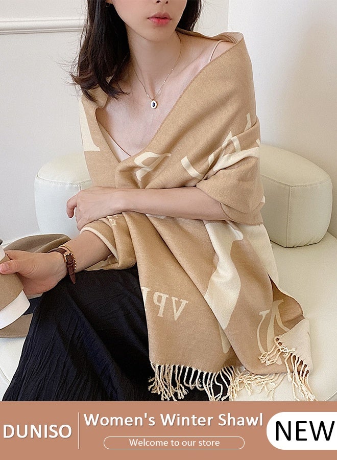 DUNISO Women's Scarves Cashmere Scarves Air-Conditioned Room Shawls Neck Protectors Coat Windbreakers Cardigan Windbreakers Office Warmth Neck Protectors Scarves - Image 1