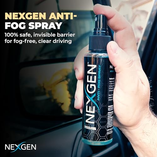 NEXGEN رذاذ نيكجن المضاد للضباب (4 أونصات) - طلاء واقي غير مرئي - تفصيل سيارات فوري لإنهاء خالي من الخطوط، واضح كالكريستال - مستلزمات تنظيف السيارات - مثالي للنوافذ الأمامية، المرايا، الخوذ والمزيد - Image 2