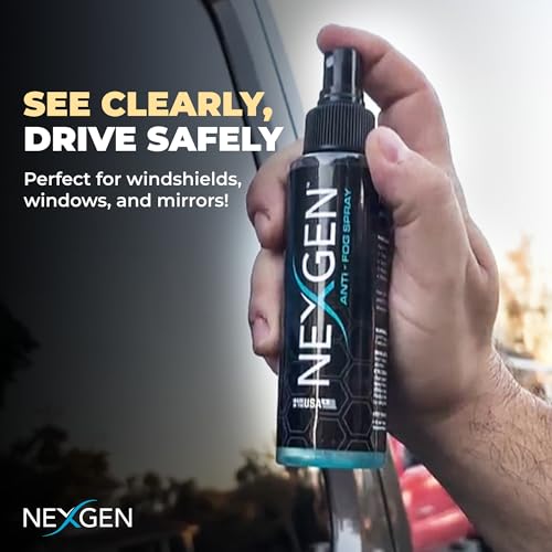 NEXGEN رذاذ نيكجن المضاد للضباب (4 أونصات) - طلاء واقي غير مرئي - تفصيل سيارات فوري لإنهاء خالي من الخطوط، واضح كالكريستال - مستلزمات تنظيف السيارات - مثالي للنوافذ الأمامية، المرايا، الخوذ والمزيد - Image 5