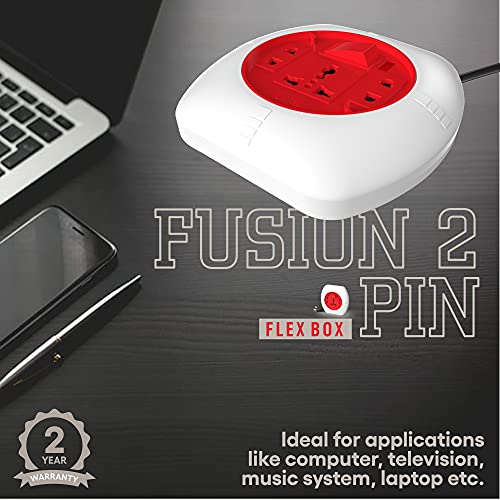 Fybros Fusion 2 Pin Extension Cord, Extension Box, Power Strip with International Sockets Extension Board,6 AMP Output,2 Year Warranty, 5 Meter Heavy Duty Cable, Surge and Spike Guard - Made in India - Image 3