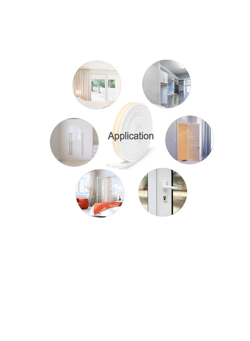 بيورول Beorol شريط لاصق ذاتي اللصق للنوافذ والأبواب ، أبيض - Image 3