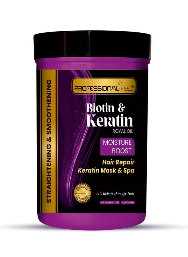 professional feel Biotin & Keratin Royal Oil Keratin Hair Repair Mask & Spa, Total Repair Hair (800 Gm)  - Image 1
