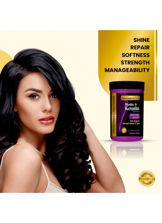 professional feel Biotin & Keratin Royal Oil Keratin Hair Repair Mask & Spa, Total Repair Hair (800 Gm)  - Image 3