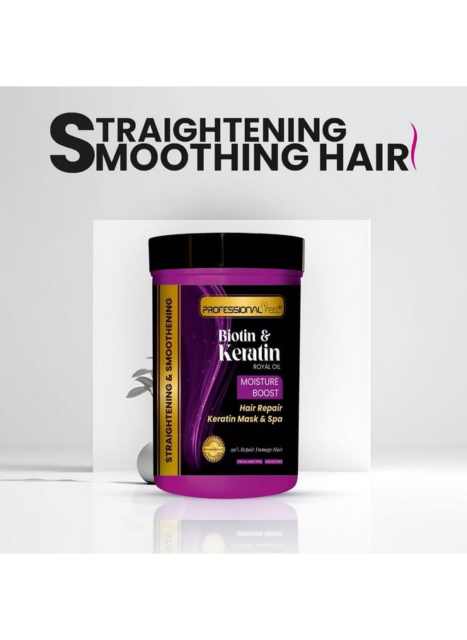 professional feel Biotin & Keratin Royal Oil Keratin Hair Repair Mask & Spa, Total Repair Hair (800 Gm)  - Image 5