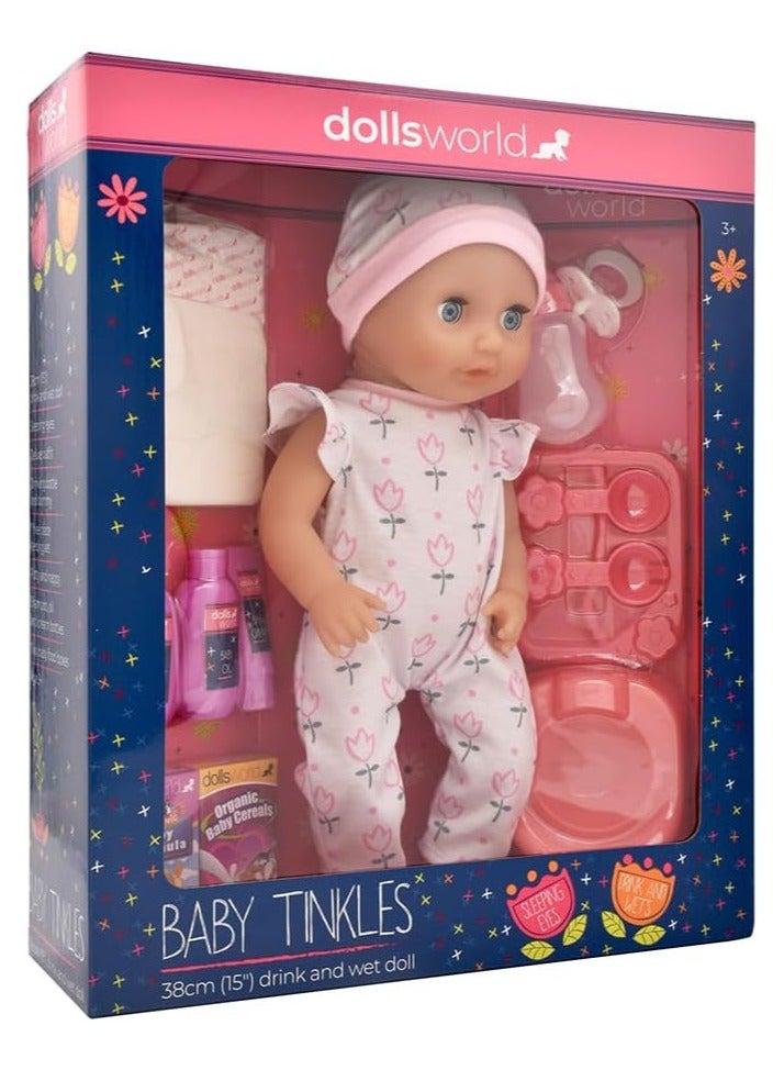 dolls world Baby Tinkles18 inch Baby With Sleeping Eyes & Sounds, Gift for kids of Age above 3 years - Image 1