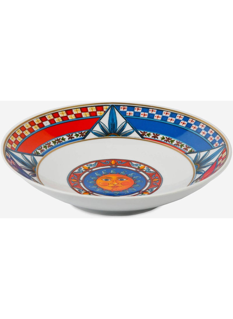 Baci milano Red Blue Porcelain Deep Plate 21 cm  - Image 1