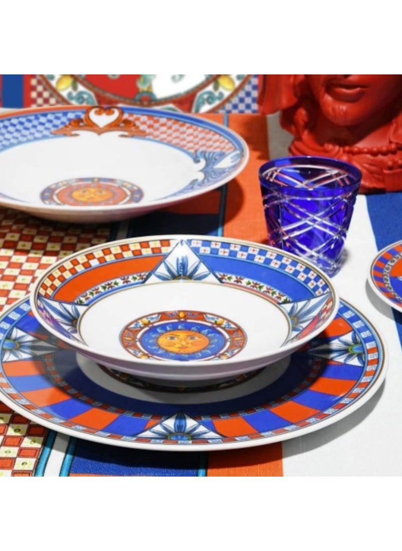 Baci milano Red Blue Porcelain Deep Plate 21 cm  - Image 2