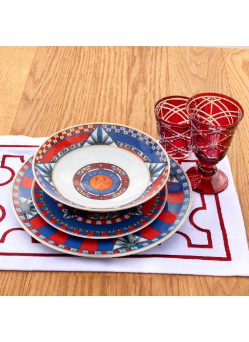 Baci milano Red Blue Porcelain Deep Plate 21 cm  - Image 3