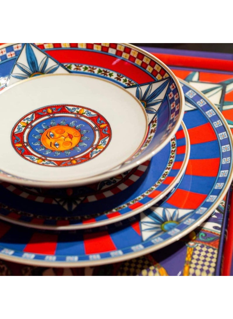Baci milano Red Blue Porcelain Deep Plate 21 cm  - Image 4
