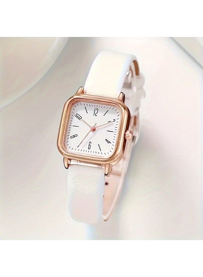 QUARTZ Women's Luminous Digital Quartz Watch & Bracelet Set - Fashion Leather Strap Wristwatch - Image 2