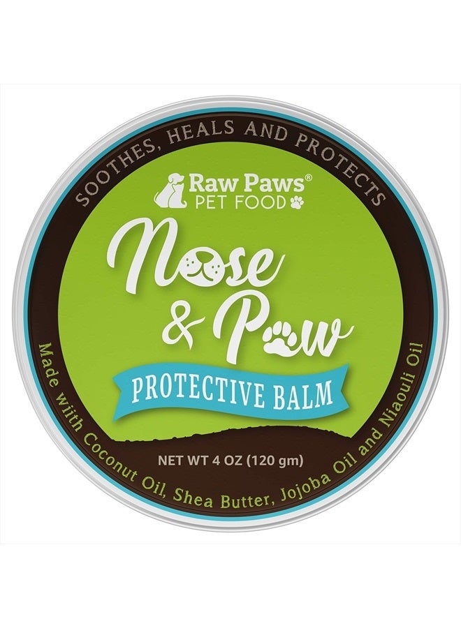Raw Paws بلسم أنف الكلاب الطبيعي للبولدوغ، 4 أونصات - كريم أنف الكلاب وتخفيف أنف القطط - بلسم لتخفيف أنف الكلاب - كريم مهدئ لأنف الكلاب - زبدة أنف البولدوغ الفرنسي مرطب أنف الكلاب - Image 1