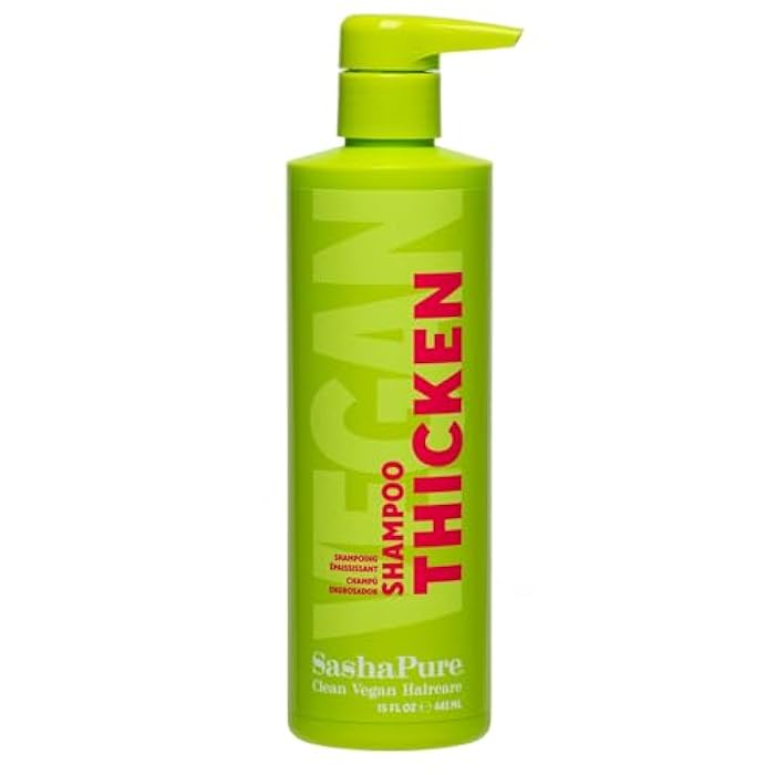 Sashapure Thicken Shampoo with Sacha Inchi Oil, Adds Volume and Fullness to Fine or Thinning Hair, Gently Cleanses Without Stripping, Sulfate and Paraben Free 15oz - Image 1