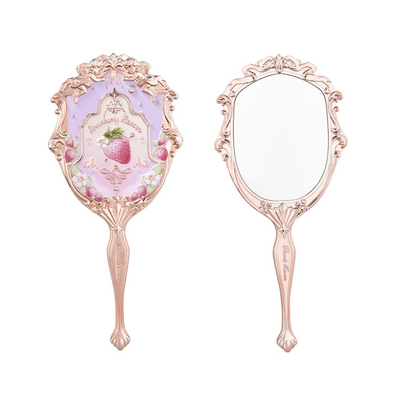 Flower Knows Violet Strawberry Rococo Hand Mirror,Vintage Portable Handheld Mirror,Fancy & Pretty Princess Mirror with Long Handle,Gift for Girls(Wisteria Purple) - Image 2
