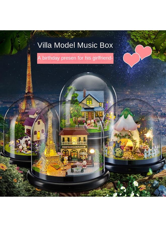 Bluejw Wise House Diy Hut Handmade Three-dimensional Small House Rotating Music Model Toy Creative Female Birthday Gift - Image 4