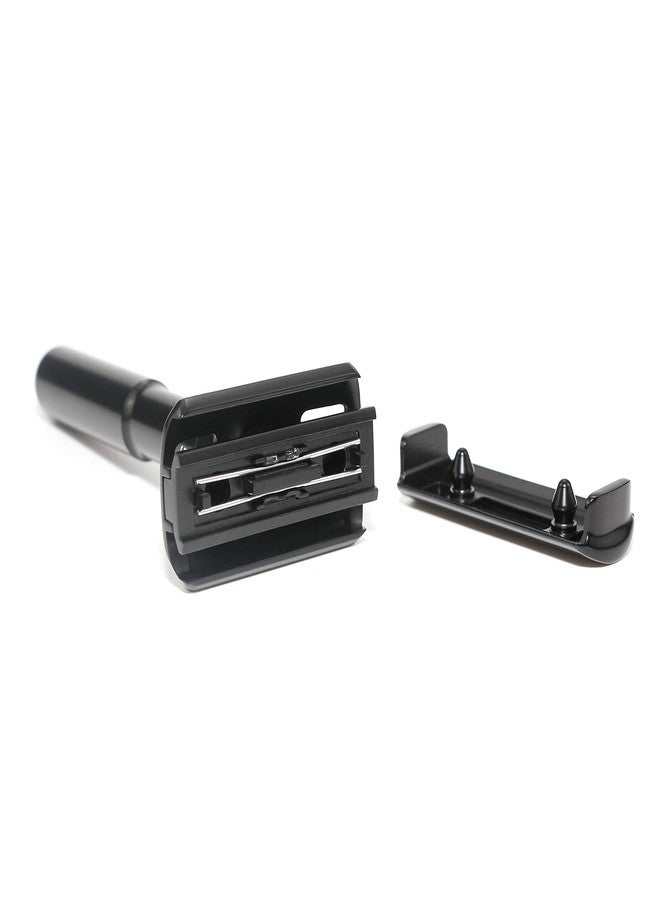 River Lake Adjustable Safety razor double edge razor Classic Safety razor, Matte black coating.RZ700 (1 Razor, 1 Leather Protective Sleeve & 10 pcs Titanium Coated Blades - Image 3