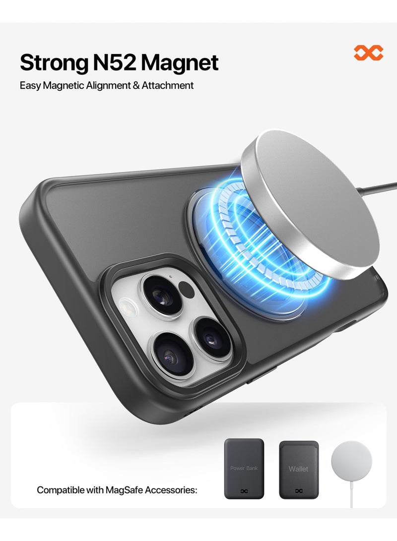 INFINYTY iPhone 16 Pro Max Case with 360° Built-in Ring Stand - Pristine (Black Titanium), Sleek & Functional Design, MagSafe Compatible, Shock Absorption, Precision Fit, Scratch Protection, Mil. Grade Drop-Tested - Image 4