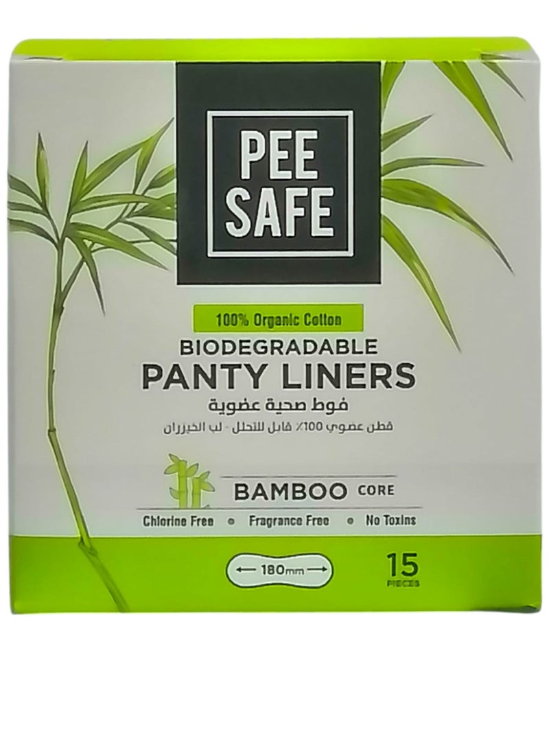 PEE SAFE Biodegradable Panty Liners 15 Pieces