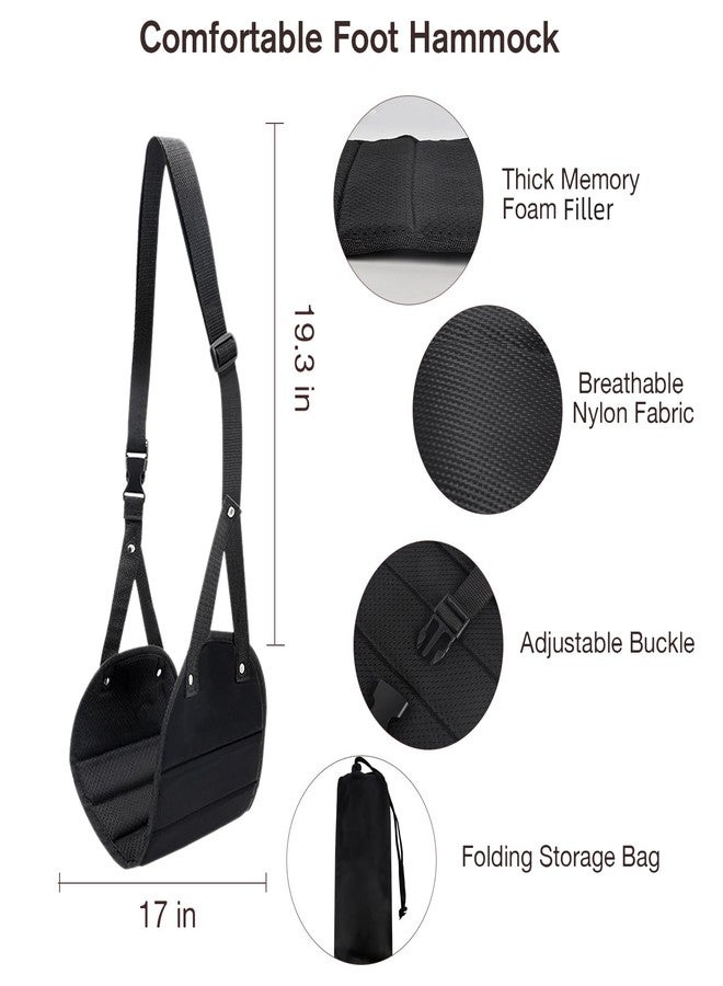 Nerien Travel Pillow and Blanket Set & Foot Rest, Memory Foam Neck Pillow Airplane Blanket & Airplane Foot Hammock & Foldable Duffel Bag, Eye Mask & Earplugs, Portable Travel Accessories Essentials, Black - Image 5