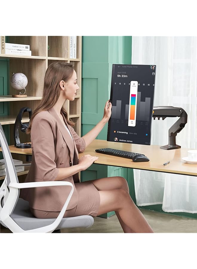 إيروريكس حامل شاشة مكتبي مع ذراع دوار كامل الحركة مع زنبرك غازي لشاشات مقاس 17 إلى 30 بوصة بوزن يتراوح بين 4.4 رطل إلى 19.8 رطل حامل شاشة كمبيوتر F80 - Image 5