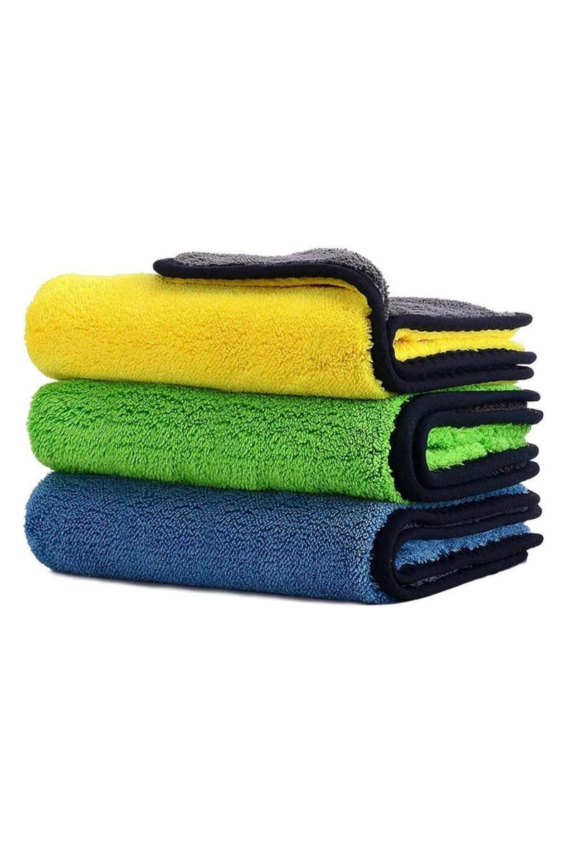 فوطة تجفيف للسيارة من شو توب، قطعة قماش للتنظيف، 40 × 30 سم، عبوة من 3 قطع - ألوان متنوعة - Image 1