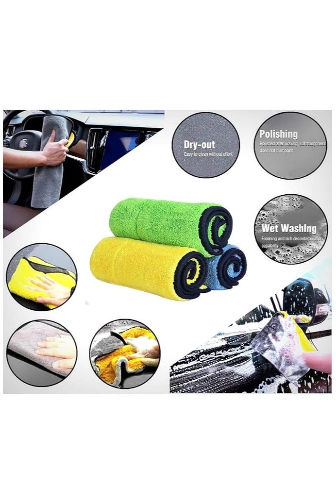 فوطة تجفيف للسيارة من شو توب، قطعة قماش للتنظيف، 40 × 30 سم، عبوة من 3 قطع - ألوان متنوعة - Image 5