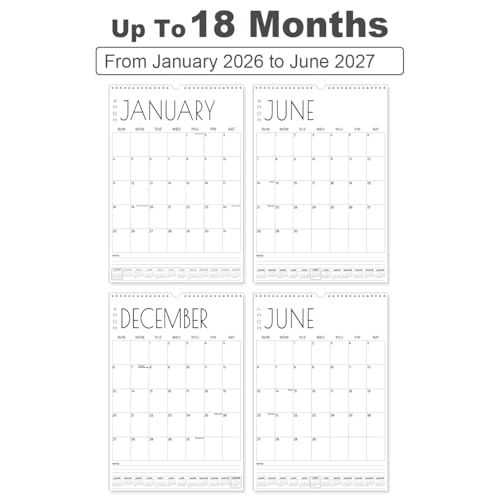 Tuun Fuplan Calendar 2026-2027 - 15'' x 22'' Extra Large Wall Calendar from April 2026 to June 2027, 2026-2027 Hanging Calendar with Holiday Marked, Premium Paper for Organizing, Vertical, Black Large Word - Image 3