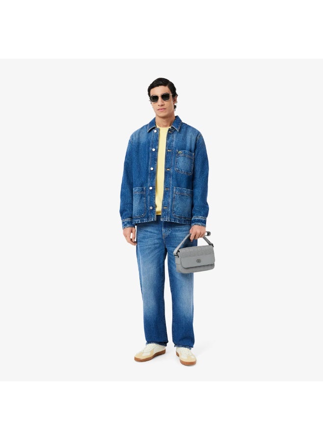 لاكوست حقيبة جلدية مونوغرام بغطاء إغلاق - Image 5